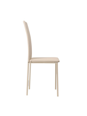 Стул Listvig Слим экокожа кремовый сбоку