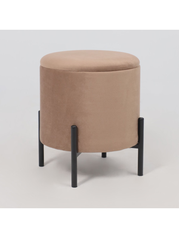 Пуф AksHome Boot серо-бежевый/черный сбоку