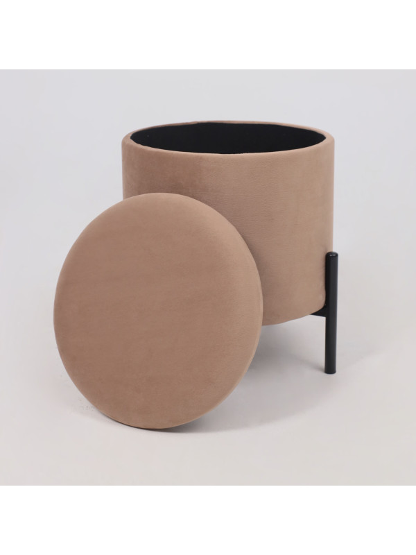 Пуф AksHome Boot серо-бежевый/черный снимаемый верх