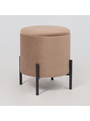 Пуф AksHome Boot серо-бежевый/черный сбоку