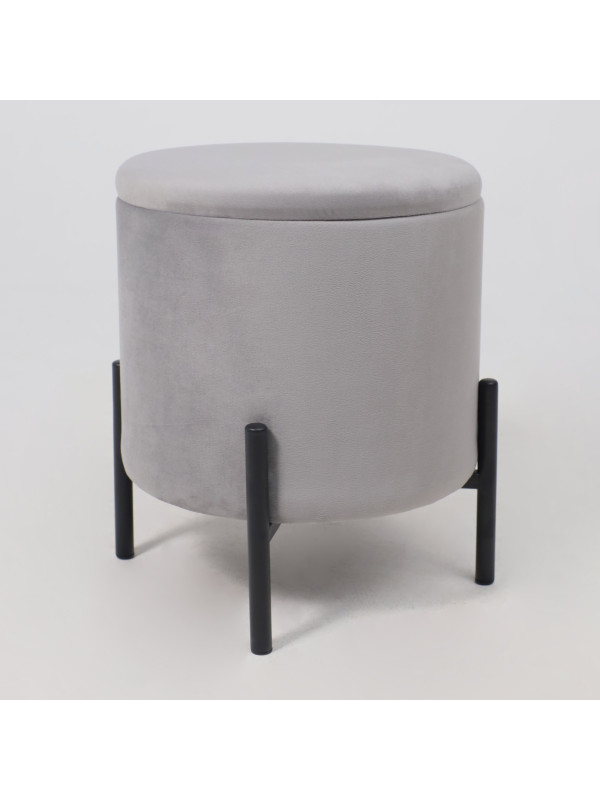 Пуф AksHome Boot серый/черный сбоку