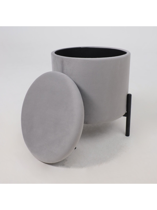 Пуф AksHome Boot серый/черный откидная крышка