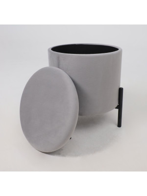 Пуф AksHome Boot серый/черный откидная крышка