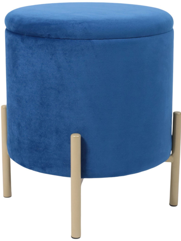 Пуф AksHome Boot синий/золотой