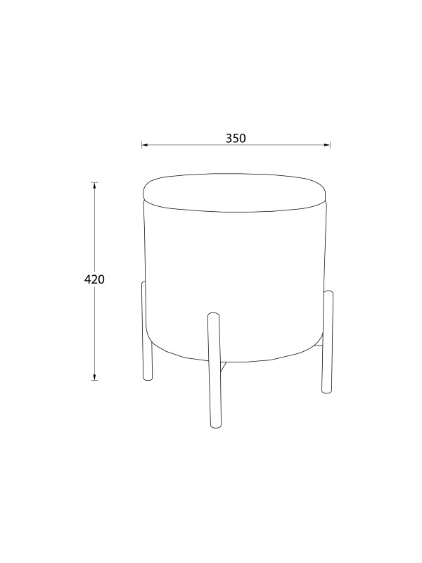 Пуф AksHome Boot синий/золотой схема