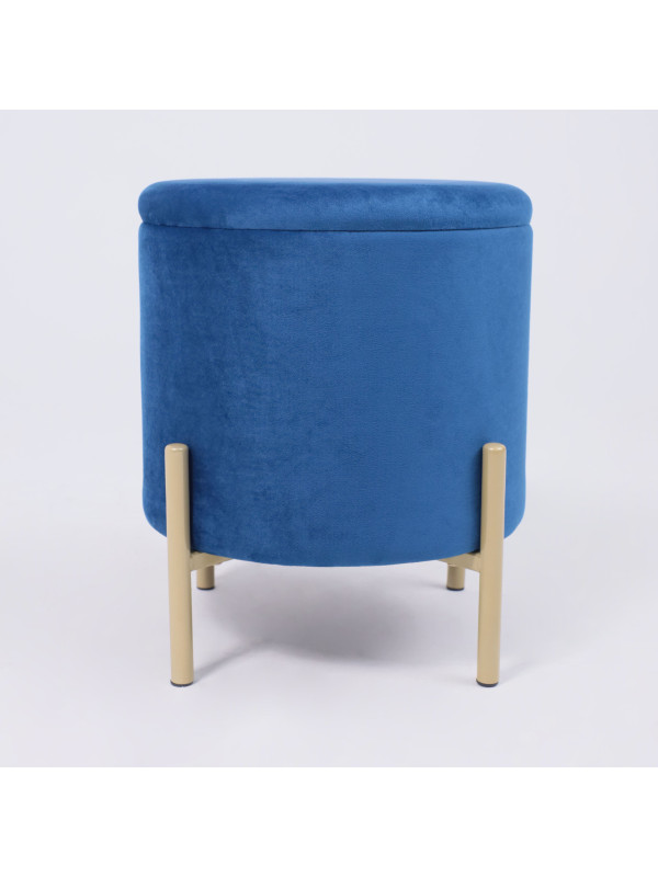 Пуф AksHome Boot синий/золотой спереди
