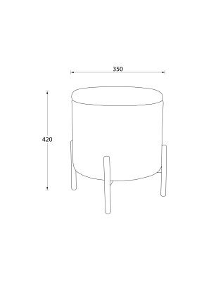 Пуф AksHome Boot синий/золотой схема