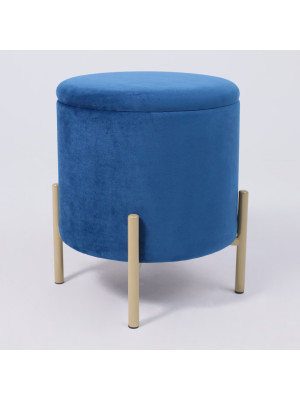 Пуф AksHome Boot синий/золотой сбоку