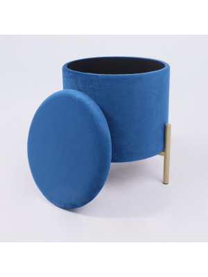 Пуф AksHome Boot синий/золотой с откидной крышкой