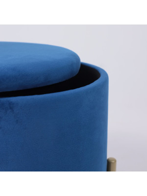 Пуф AksHome Boot синий/золотой вблизи