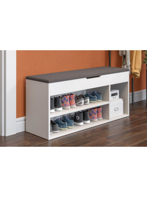 Банкетка Трия Тип 12 серый/белый в интерьере