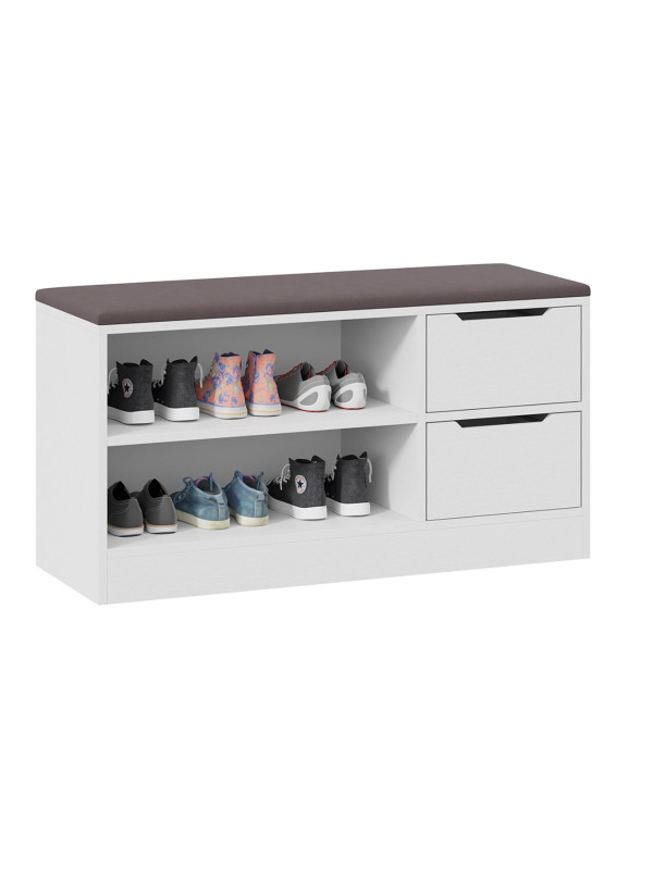 Банкетка ТриЯ Тип 13 серый/белый под углом