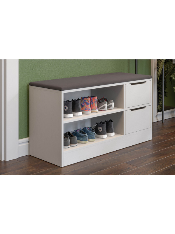 Банкетка ТриЯ Тип 13 серый/белый в интерьере