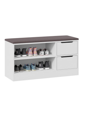 Банкетка ТриЯ Тип 13 серый/белый под углом