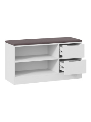 Банкетка ТриЯ Тип 13 серый/белый выдвижные ящики