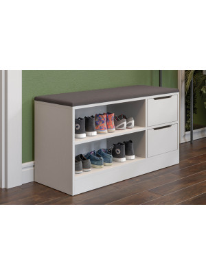 Банкетка ТриЯ Тип 13 серый/белый в интерьере