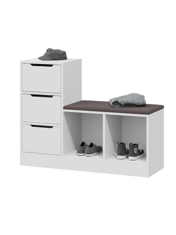 Банкетка ТриЯ Тип 14 серый/белый под углом