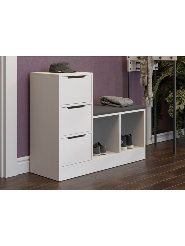 Банкетка ТриЯ Тип 14 серый/белый в интерьере