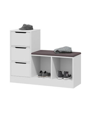 Банкетка ТриЯ Тип 14 серый/белый под углом