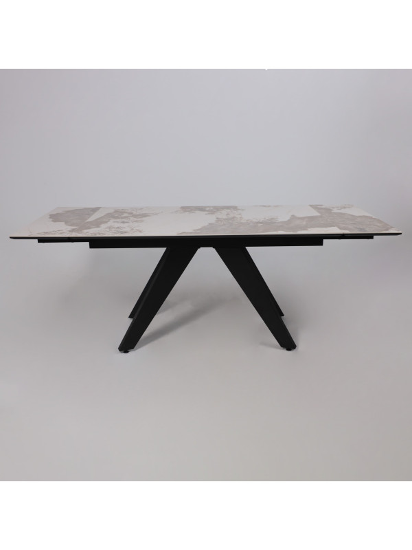 Кухонный стол Lepremo AV 2122 белый глянцевый Pandora/черный раздвижной механизм (2)