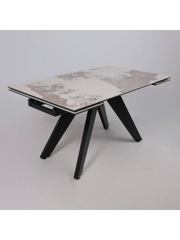 Кухонный стол Lepremo AV 2122 белый глянцевый Pandora/черный под углом