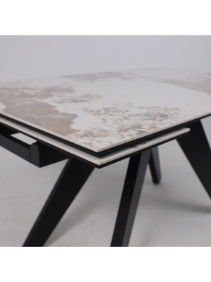 Кухонный стол Lepremo AV 2122 белый глянцевый Pandora/черный вблизи