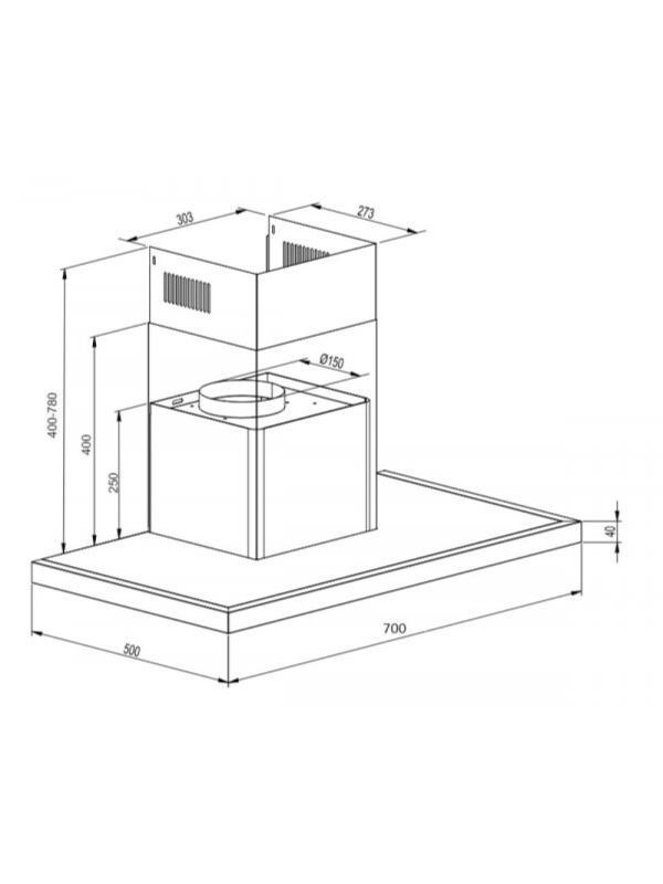 Вытяжка Schtoff AMG TD 700 Black схема