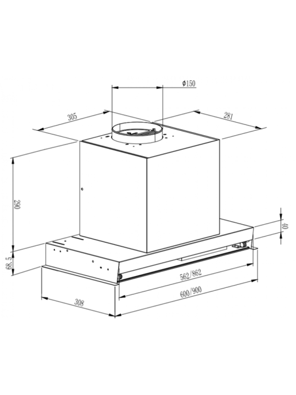 Вытяжка Schtoff LFX 60 Black схема