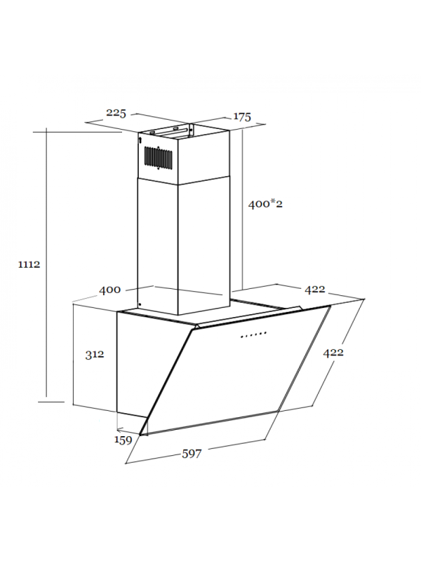 Вытяжка Schtoff Uno 60 Black схема