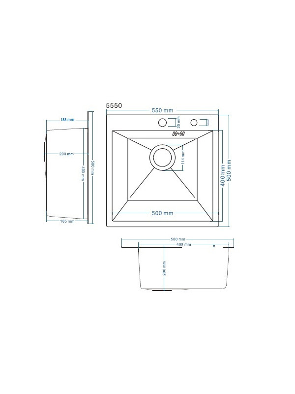 Кухонная мойка Schtoff Best Decor Black 5550 схема