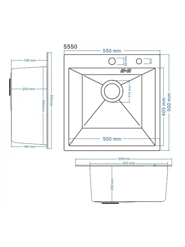 Кухонная мойка Schtoff Best Premium Black 5550 схема