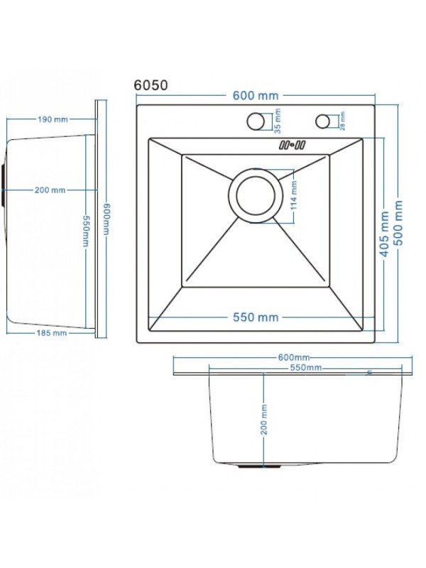 Кухонная мойка Schtoff Best Premium Black 6050 схема