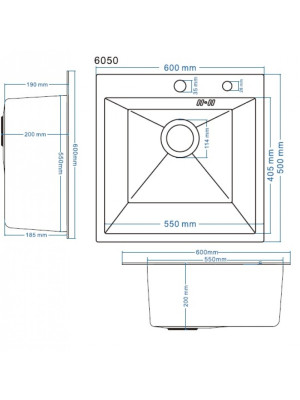 Кухонная мойка Schtoff Best Premium Black 6050 схема