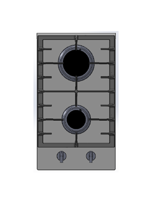 Газовая варочная панель Schtoff H3001C02IS Black вид сверху