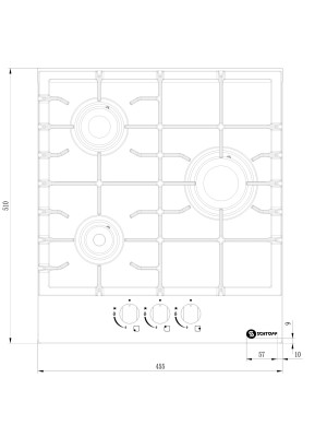 Газовая варочная панель Schtoff H4501C15IS White схема
