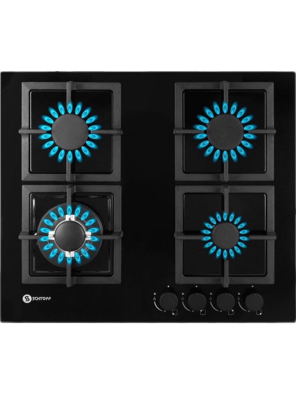 Газовая варочная панель Schtoff H6001C02IS Black сверху