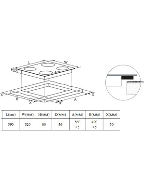 Индукционная варочная панель Schtoff I60H13 Black схема