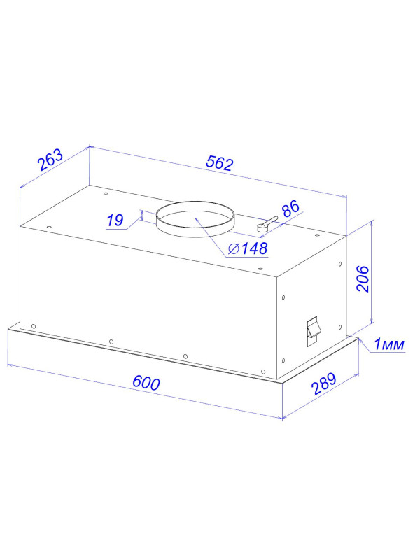 Вытяжка ZorG Akord 1060 60 S Black схема