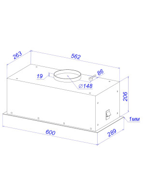 Вытяжка ZorG Akord 1060 60 S Black схема