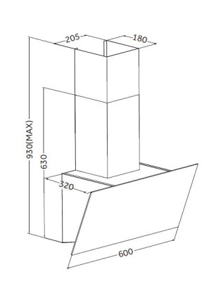 Вытяжка ZorG Atlantis 1060 60 S Black схема
