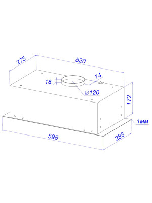 Вытяжка ZorG Basta 750 60 M White схема