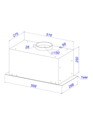 Вытяжка ZorG Bona 1260 60 M White схема