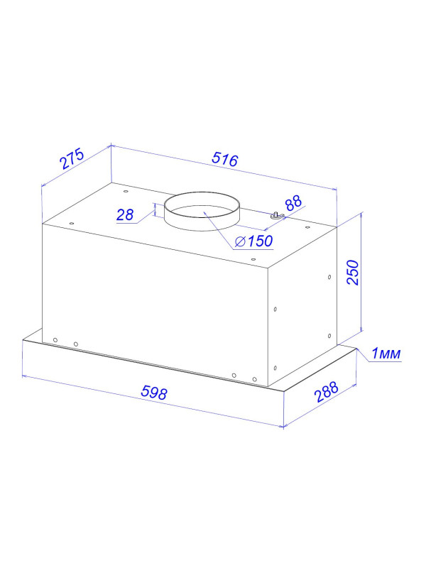 Вытяжка ZorG Bona 1260 60 M Black схема