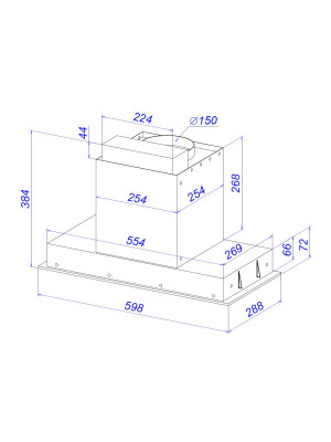 Вытяжка ZorG Nevada 1200 60 S-GC Black схема