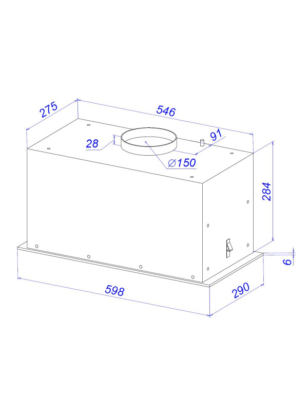 Вытяжка ZorG Star 1080 60 S-GC White схема