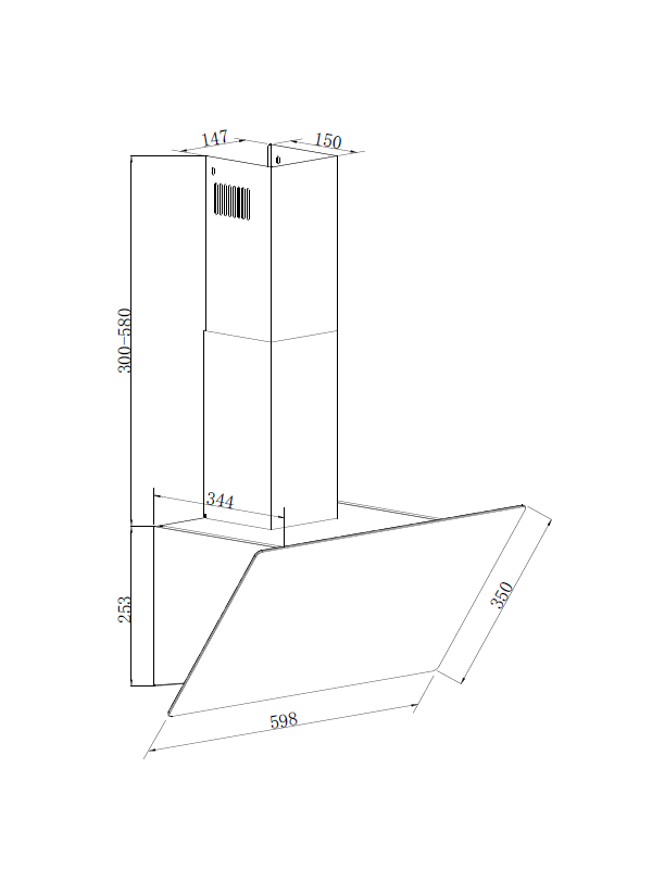 Вытяжка ZorG Ultra 1030 60 M Black схема