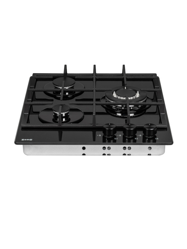 Газовая варочная панель ZorG HAG45 FDW Black под углом
