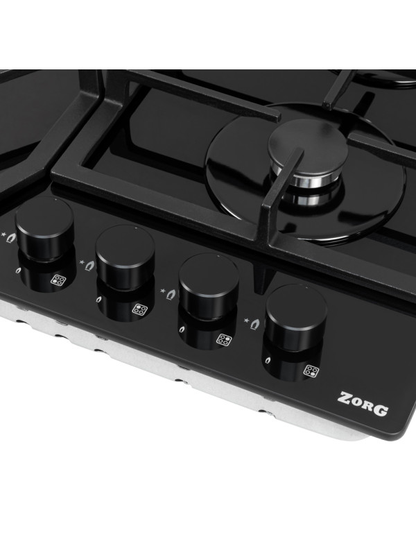 Газовая варочная панель ZorG HAG61 FDW Black вблизи