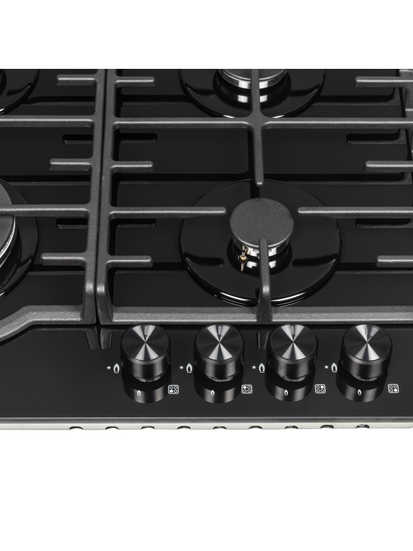 Газовая варочная панель ZorG HAG62 FDW Black вблизи