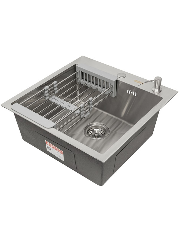 Кухонная мойка Arfeka AF 55x50.5 (комплект коландер+дозатор Satin Nano)